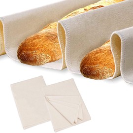 Set of 2 Bread Baking Linen Cloth Accessories 48 x 36 cm Baker's Linen Dough Cloths Baking Accessories Dough Cloth Kitchen Dough Preparation and Baking Cloth Baker's Lines for Bakers and Beginners