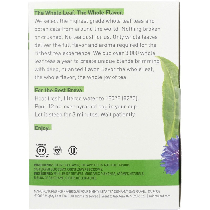 Mighty Leaf Whole Leaf Tea, Green Tea Tropical, 15 Tea