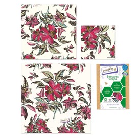 beeskin Set of 3 Beeswax Cloths Multi (Victorian Flower)