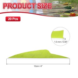 PATIKIL 4 Inch Arrow Vanes, 20 Pack Turkey Feather Fletching Shield Cut Archery Fletch Right Wing for Hunting Target Shooting, Fluorescent Yellow