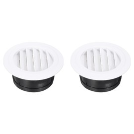PATIKIL 3 Inch Round Air Vent Cover, 2 Pack ABS Louver Soffit Vents with Screen Ceiling Diffuser Grill Cover for Bathroom Kitchen Living Room Home Office Ventilation