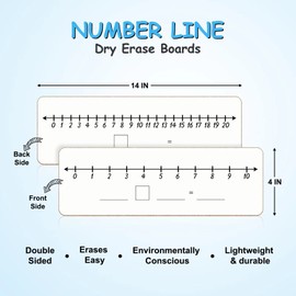 Dry Erase Number Line Whiteboard 4”x12”Double Sided White Board Featuring 0-10 Number Line On One Side 0-20 On The，Dry Erase Board for Kids Number Lines for Students Math Manipulatives