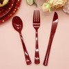 150 Pack Burgundy Plastic Cutlery, Maroon Plastic Silverware Heavy Duty,