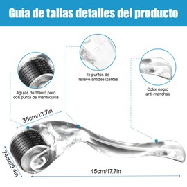 2 Piezas Rodillo Facial,rodillo para barba,Facial Estimula la Producción,Reducir La Pigmentación，Estimular La Regeneración Del Cabello y de la Piel Facial.(Transparente 0.5mm)