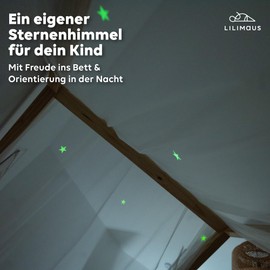 lilimaus House Bed Canopy with Luminous Stars - Bed Canopy House Bed Decoration - Gift Girls & Boys - Canopy Bed Curtains for 90 x 200 cm and 120 x 200 cm Children's Beds - Luminous Stars Children's