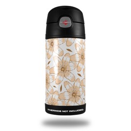 Skin Decal Wrap compatible with Thermos Funtainer 12oz Bottle Flowers Pattern 15 (BOTTLE NOT INCLUDED) by WraptorSkinz