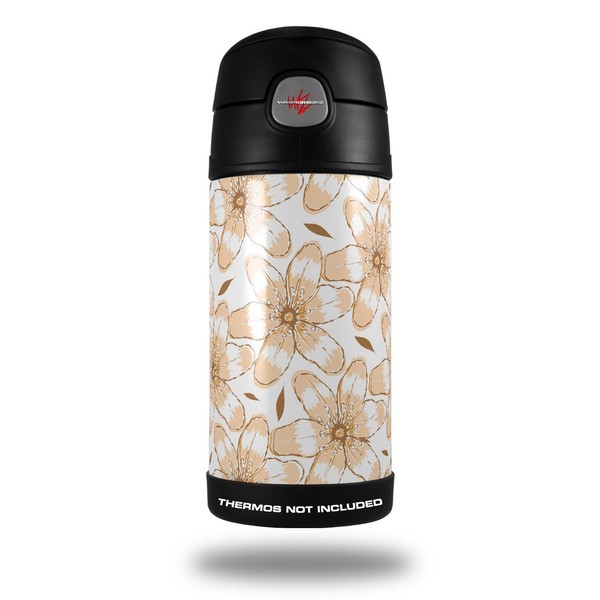 Skin Decal Wrap compatible with Thermos Funtainer 12oz Bottle Flowers