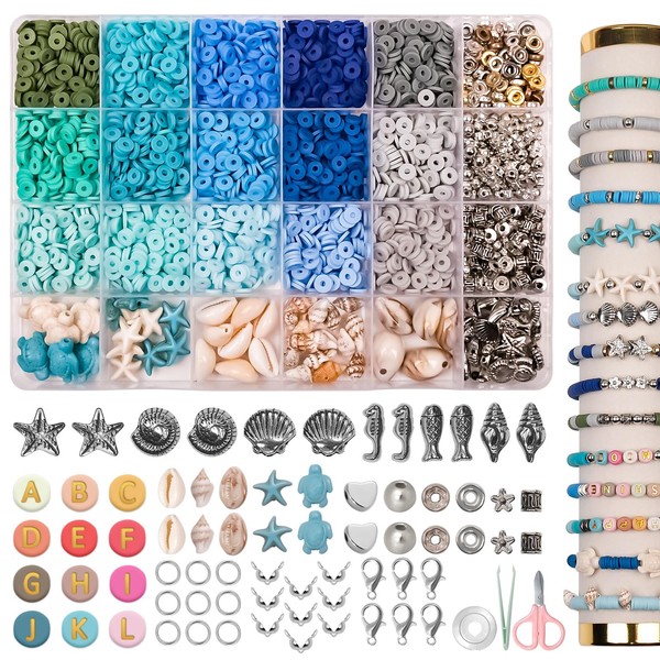 JHWELRG Beads for Bracelets DIY Clay Beads Set, Polymer Clay