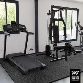 CAP Interlocking Exercise Foam Mats, Diamond,1/2-Inch Thickness Gym Flooring Tiles, Extra Thick Eva Foam Fitness Equipment Mat & Home Protective Flooring Cushion, Black & Blue - Color: Blue