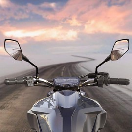 MZS Motorcycle Mirrors, 10MM Rear View Side Mirror 360° Adjustable Handlebar Compatible with GSXS750 GSXS750Z / GSXS1000 GSXS1000F GSXS1000Z / VSTROM 650 1000 1050 / SV1000 SV650 / SFV650
