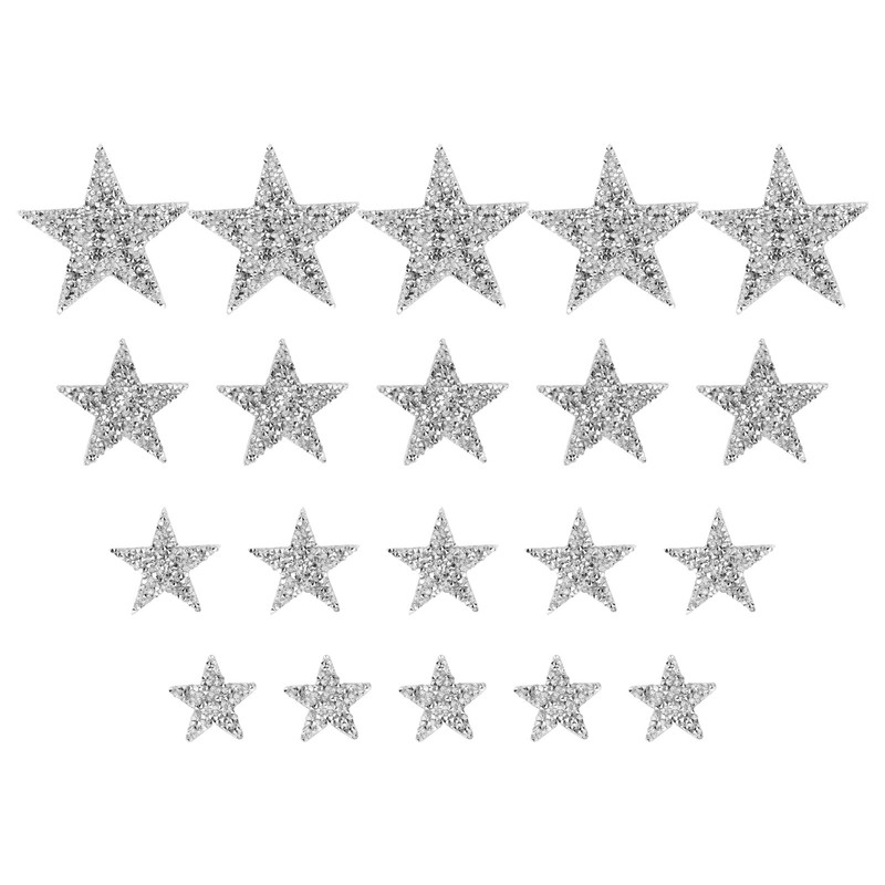 20pcs Rhinestone Star Patches Exquisite Beautiful Iron On Patches Sew