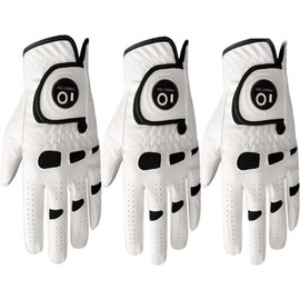 Golf Glove Men's Left Hand Right with Ball Marker 2 Pieces or 3 Pieces Not Pair All Weather Leather Grip Golf Glove Left Right Golf Glove Men Golfer Glove (Pack of 3 Left, S)