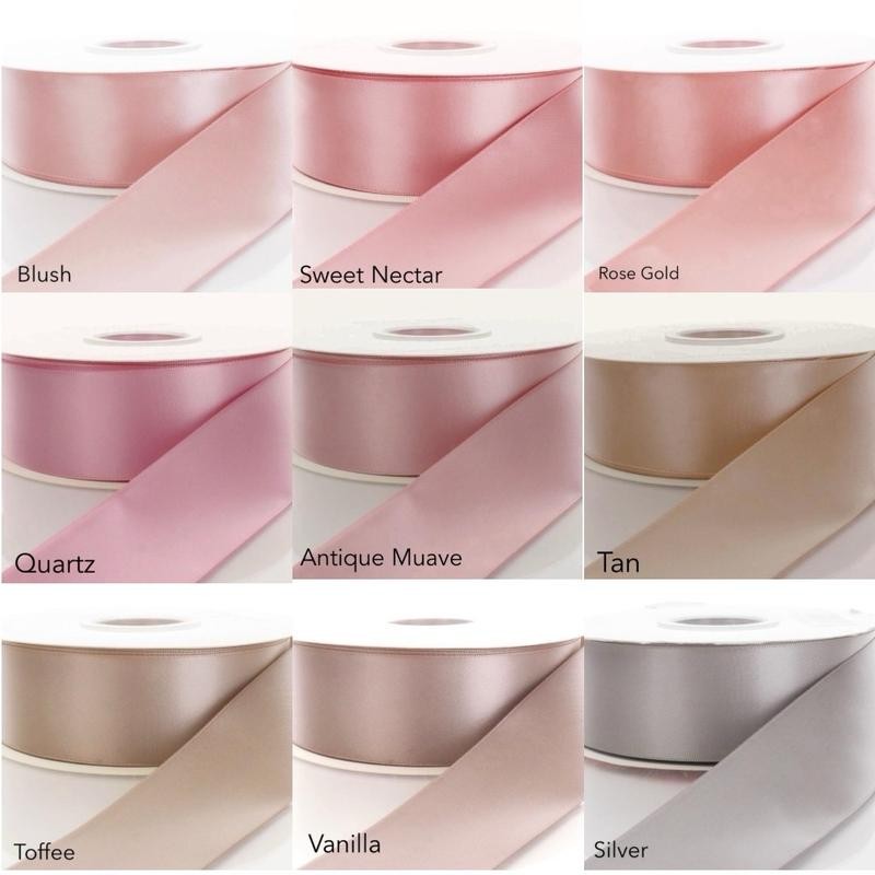 Satin Ribbon 50 yards Single Face Ribbon 1.5”:_Light Pink