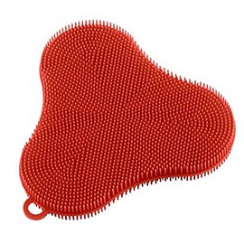 Kuhn Rikon 20441 Stay Clean Silicone Clover Scrubber one Size red