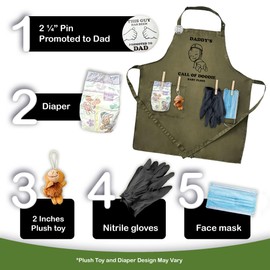 LARGE FUNNY GAG GIFT FOR FUTURE DADS, APRON DADDY TO BE, PERFECT BABY SHOWER GAMES, SURVIVAL KIT DADDY, , GENDER REVEAL, GUARANTEED LAUGHS, SUPERDAD/GABACHA PARA FUTURO PAPA REGALO BABY SHOWER