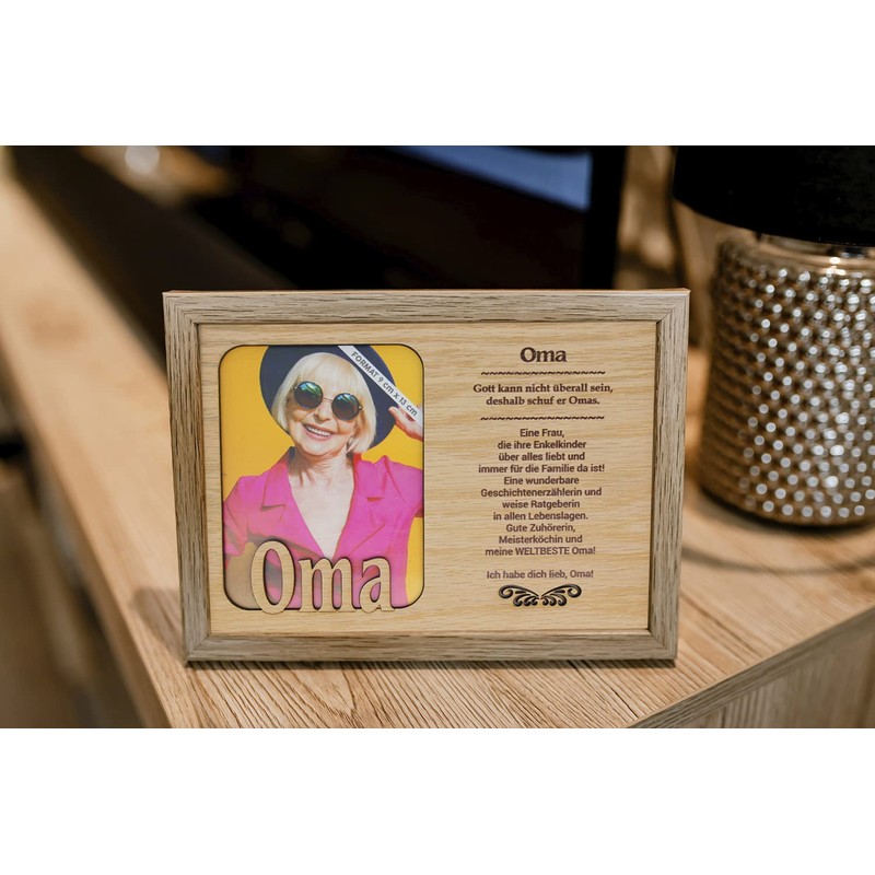 power gift Grandma Picture Frame for Photo and Matching Saying.