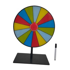 Oshhni Tabletop Prize Turntable Set Fortune Wheel with Erasable Pen Smooth Surface Color Rotating Wheel Roulette Wheel for Classroom, 15 Grid