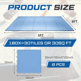 Fabbay Dryland Synthetic Ice Tiles for Hockey Floor Mat 12 x 12 Squares Hockey Training Equipment Board for Shooting Outdoor (Blue,30 Pack)