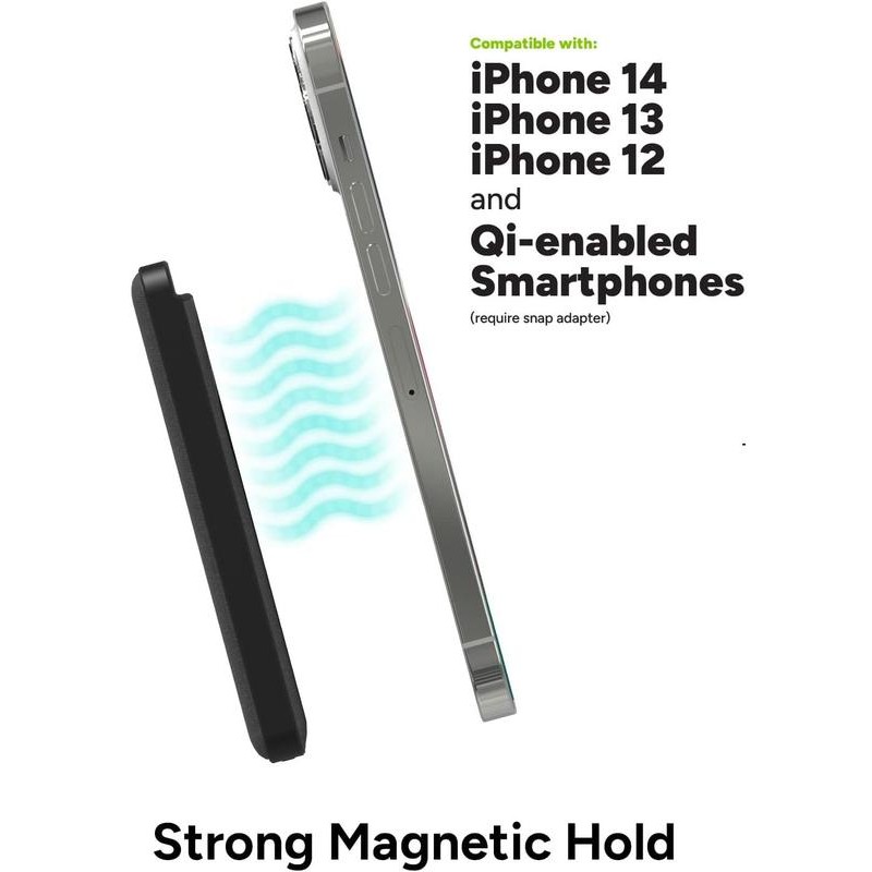 Mophie Snap+ Juice Pack Mini Wireless Portable Magnetic Charger with