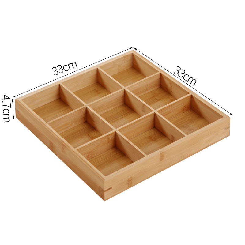 Divided Wooden Tray Multi Compartments Serving Tray for Hot Pot