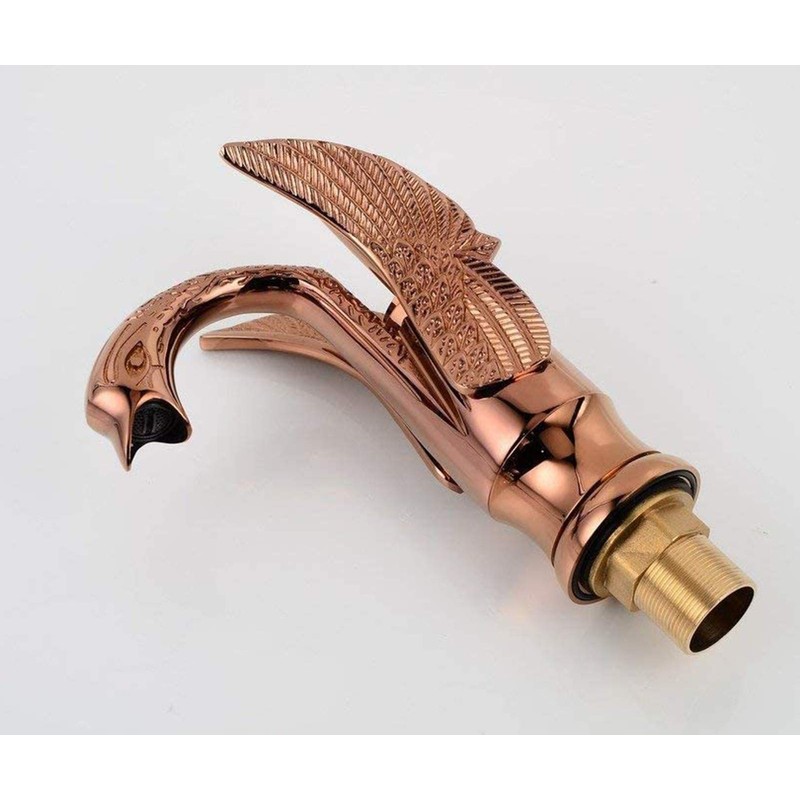 YCCUZA Bathroom Sink Faucet Swan Antique Copper Single Handle One