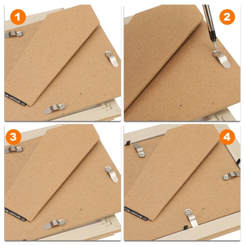 HARFINGTON 100Pcs Picture Frame Backing Hardware Clips with 100Pcs Screws