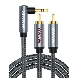 rca 3.5mm Conversion Cable, VANAUX RCA 3.5mm Converter, Audio Cable, Stereo Mini Plug, Red and White Y Distribution Cable for Smartphones, MP3, Speakers, Tablets, Home Theater, HDTV and More (2M, Gray