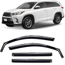 CLIM ART in-Channel Incredibly Durable Rain Guards Compatible with Toyota Highlander 2014-2019, Original Window Deflectors, Vent Window Visors, Vent Deflector, 4 pcs. - 614157