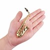 Dselvgvu Miniature Saxophone with Stand and Case Brass Mini Musical