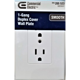 1-Gang Duplex Cover Wall Plate 205523, Smooth