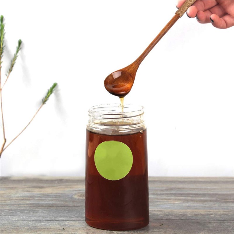 Set of 4 Wooden Spoons, Soup Spoons, Long Handle, Coffee,