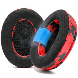 WC Freeze for Arctis Nova - Hybrid Fabric Cooling Gel Replacement Earpads for Arctis Nova Pro Wired, Nova 7, 5, 4, 3, 1 - Made by Wicked Cushions (Does Not Fit Nova Pro Wireless) | Red camo