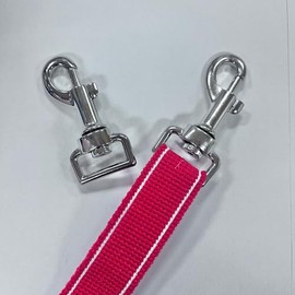 Heavy Duty Dog Lead Swivel Clips, 25mm, Chrome-Plated Metal, 2-Pack, Pink