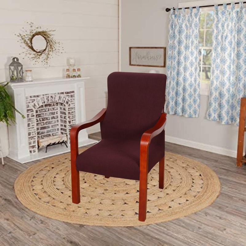 Deisy Dee Stretch Arm Chair Covers, Mid Century Chair Slipcovers,