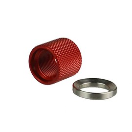 TWP 1/2-28 1/2“x28 TPI Thread Protector,Aluminum 6061 T6 Anodized Red, Free Stainless Steel 1/2 Crush Washer