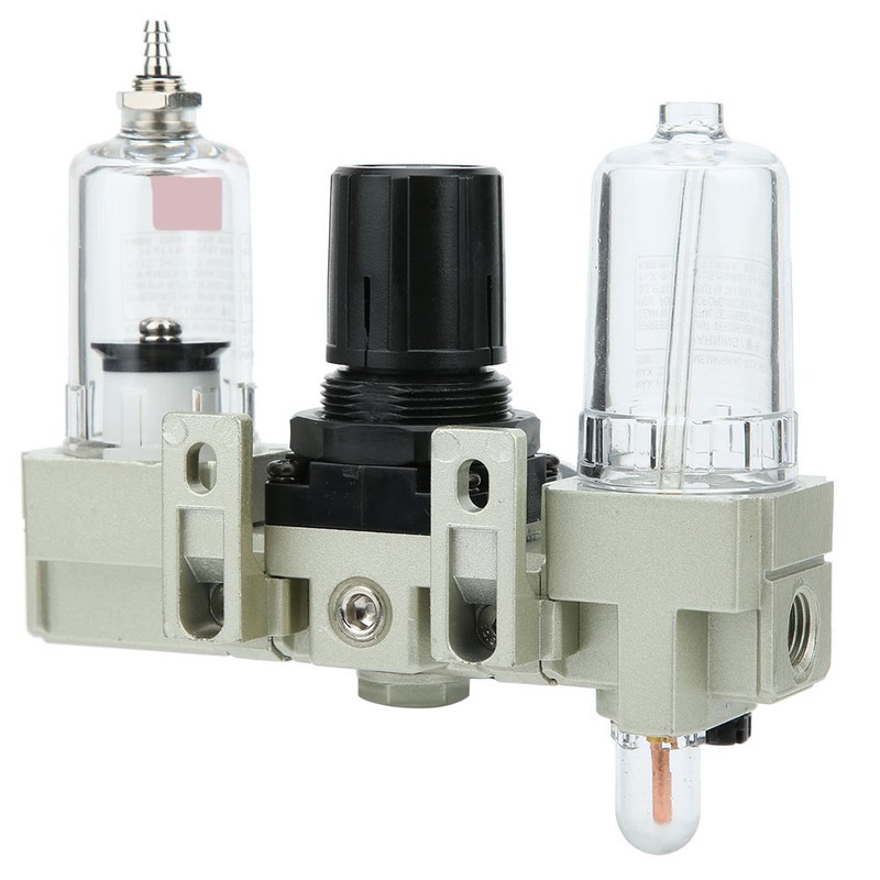 Air Oil Water Separator Triplet Automatic Drainage Pressure Regulator Aluminum