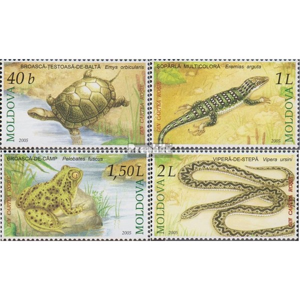 Prophila Collection Moldawien 524-527 (kompl.Ausg.) postfrisch ** MNH 2005 Reptilien