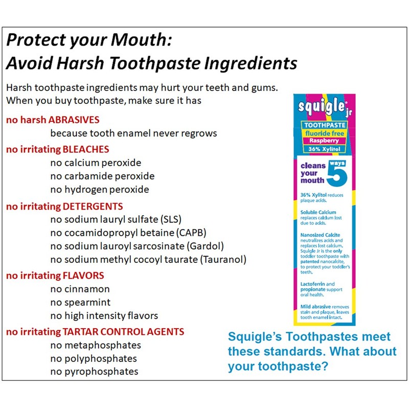 Squigle Jr Toothpaste (for Infants, Toddlers), Travel Toothpaste, Prevents Cavities,