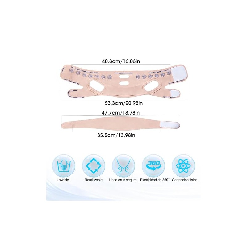 Faja Facial 2 en 1, Reductor de papada en forma