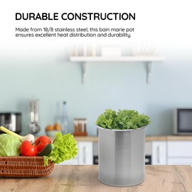 OCS Parts OCS Parts 2 Quart Bain Marie Pot | 6-3/4" x 4-3/8" Stainless Steel Pot for Warm or Cold Food, Sauces, Soups, or Organizing Cooking Utensils