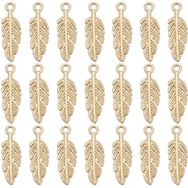 SUNNYCLUE 1 Box 50Pcs Wing Charm Bulk Feather Charms Angel Retro Gold Bohemian Vintage Style Boho Charm for jewellery Making Charms Supplies DIY Necklaces Bracelets Earrings Keychains Crafts Adults