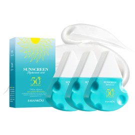 3PCS lsolation hydrating sunscreen with Hyaluronic Acid - Mini Sunscreen SPF50+, Broad Spectrum Sun Protection for Face & Body, Water Resistant, Lightweight & Non-Greasy, Travel Size Sunblock, 3.17 Oz