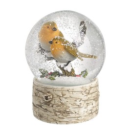 Heaven Sends 10 centimetre Festive Snow Globe Two Robins
