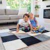 Large 16 Piece Carpet Squares Puzzle Mat - Plush Interlocking