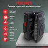 Craig Stereo Cassette Player/Recorder with Earphones: Portable AM/FM Radio &