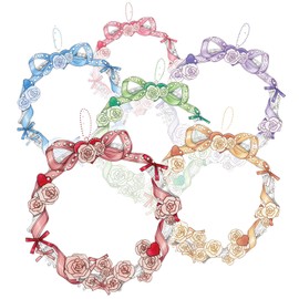 Set of 6 Can Badge Covers 58-75mm Compatible Acrylic-like Protective Covers with Chain for Otaku Activity and Decorated Bags