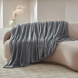 CozyLux Cuddly Fluffy Blanket Sofa 130 x 150 cm for 4 Seasons - Soft/Warm/Lightweight Sofa Blanket Couch Blanket for Sofa/Couch/Bed, Flannel Fleece Blanket 150 x 130 cm Grey