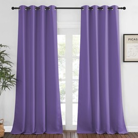 NICETOWN Blackout Window Curtain 90 inch Length - Room Darkening Thermal Insulated Grommet Large Window Treatment Light Blocking for Bedroom/Doorway (Lilac Purple, 1 Panel, W52 x L90)