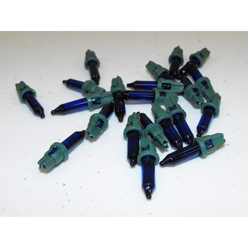 20x Mini 2.5 Volt .435 Watt Blue Christmas Glass Incandescent