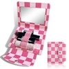 LAOTANGJIA PU Lipstick Case Holder with Mirror Holds 4pcs of